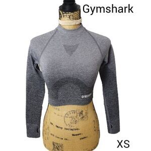 Gymshark Women's Vital Seamless Long Sleeve Crop Top Stretch XS Grey NWOT